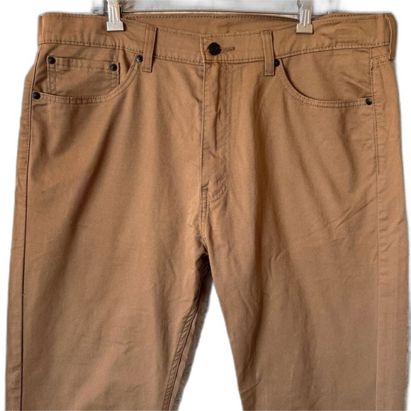 Levi's Men's 505 Regular Fit Jeans Caraway Stretch Twill 38W x 32L Tan Khaki - Picture 3 of 10